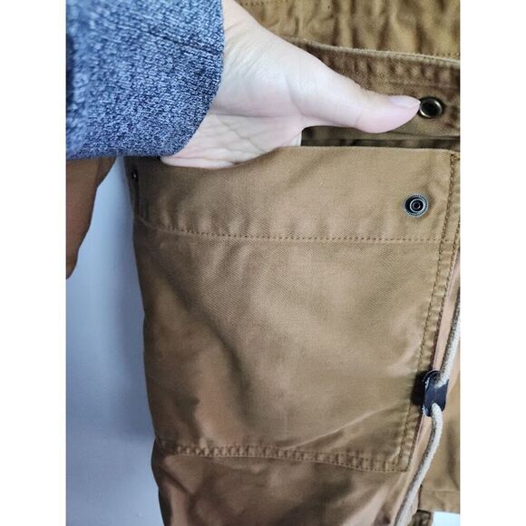 Gap Men Tan Khaki 100% Cotton Mid Length Anorak Utility Full Zip Jacket  Large - Picture 5 of 12